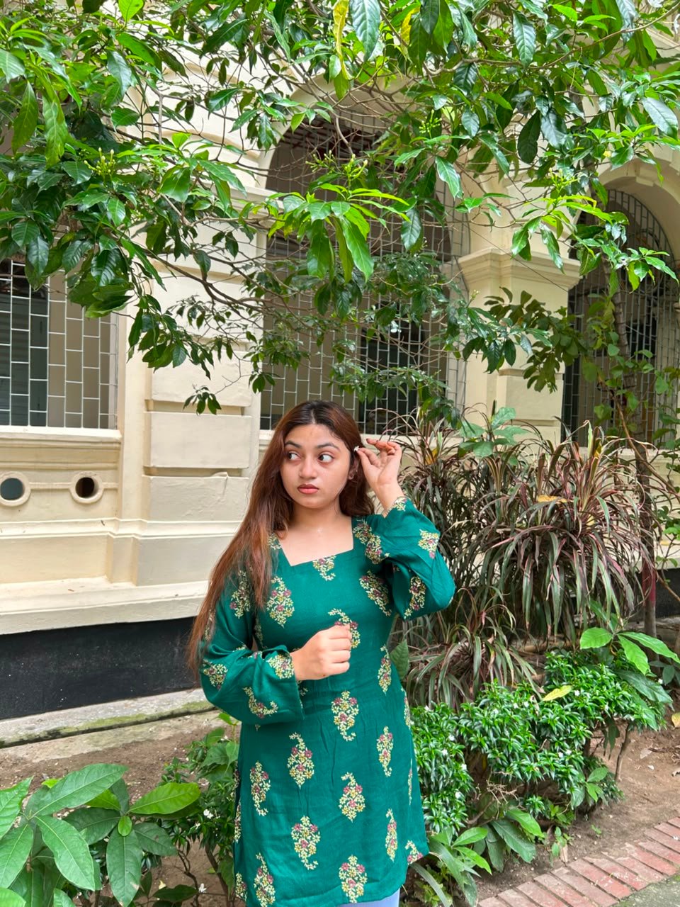 Women’s Cotton green Kurti